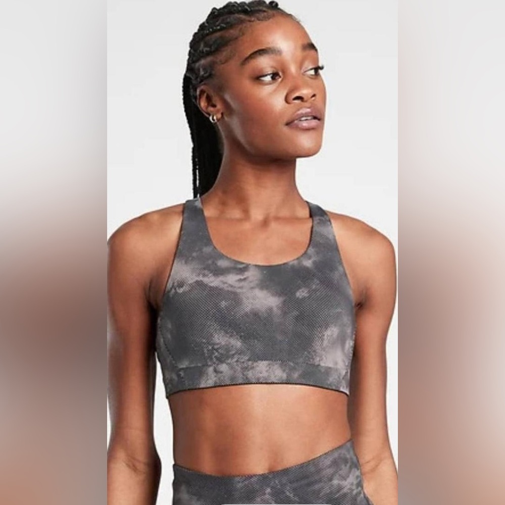 Athleta Advance Printed Nebula Racerback Padded Sports Bra Size 32DD NWOT